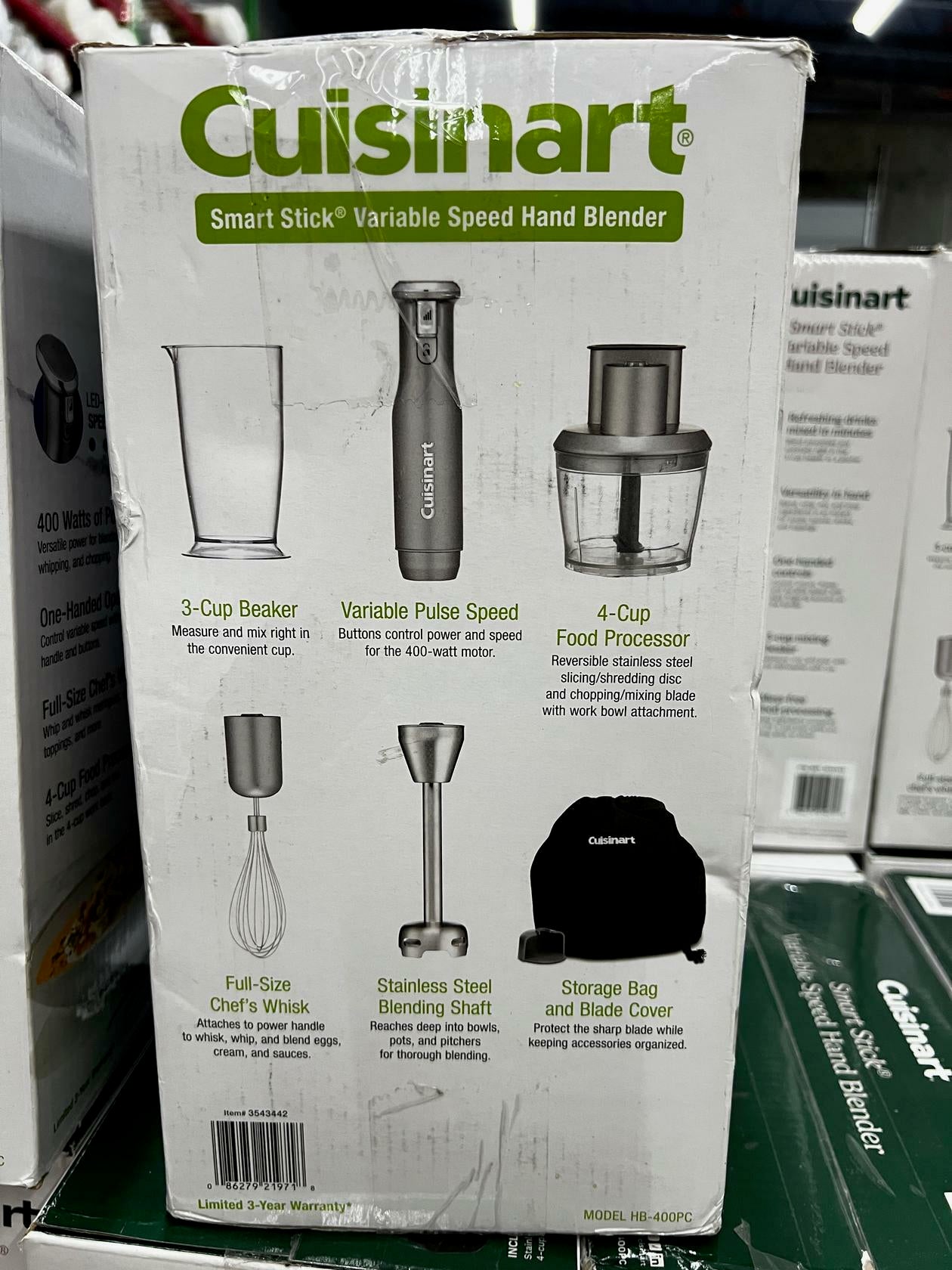 Cuisinart HB-400PC Smart Stick Variable Speed Hand Blender - Like New