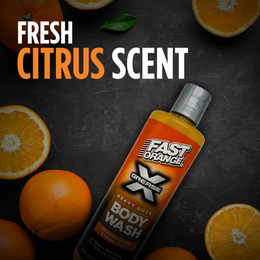 Fast Orange 25716 Grease X Body Wash, Exfoliating & Hydrating Heavy Duty Shower