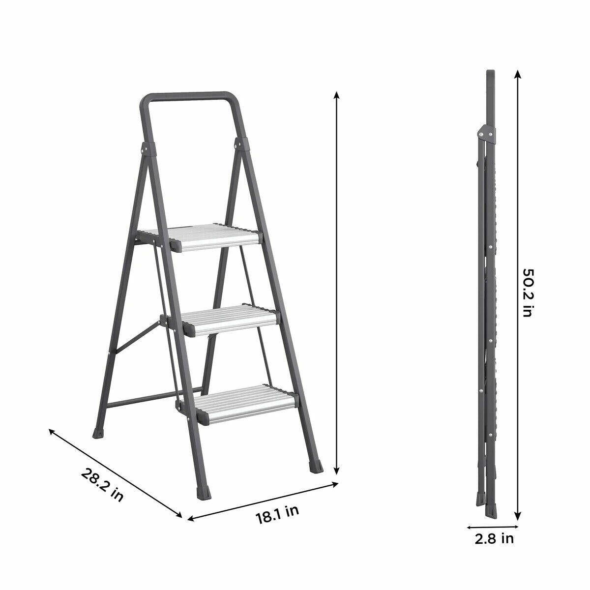Open Box - Cosco 3-Step Folding Step Stool, 250 lbs Load Capacity